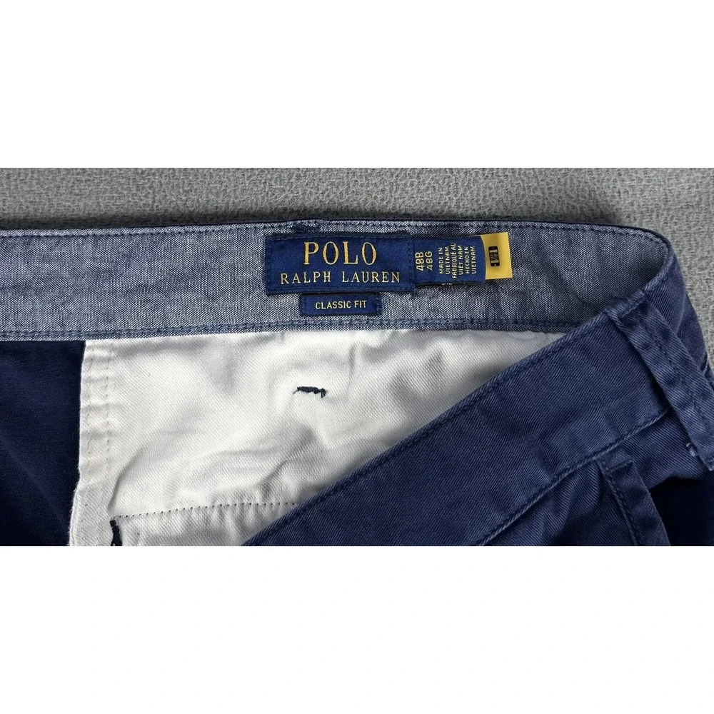 Polo Ralph Lauren Shorts Mens 48B Big Navy Blue Classic Fit Pony Logo Prep Chino